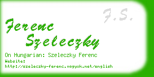 ferenc szeleczky business card